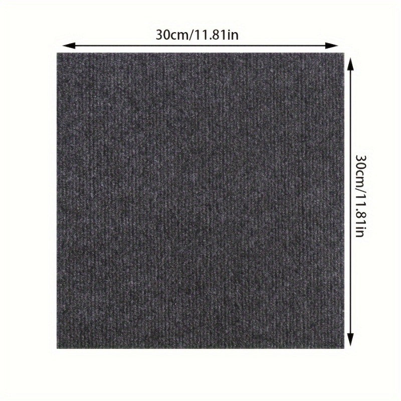 30-Pack Self-Adhesive Carpet Floor Tiles Shapes and Stripes 30x30 cm for Office Balcony
