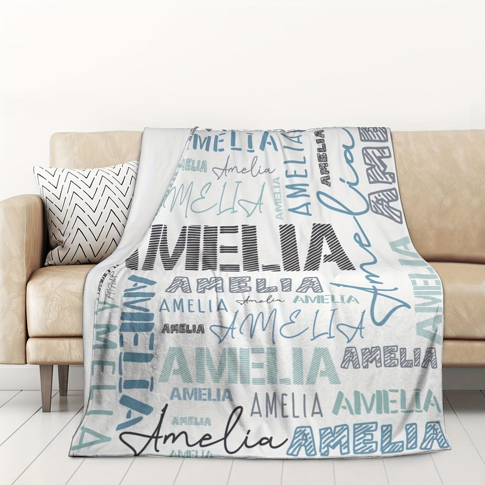 Personalized Flannel Blanket with Custom Name Soft Warm Versatile for All Seasons