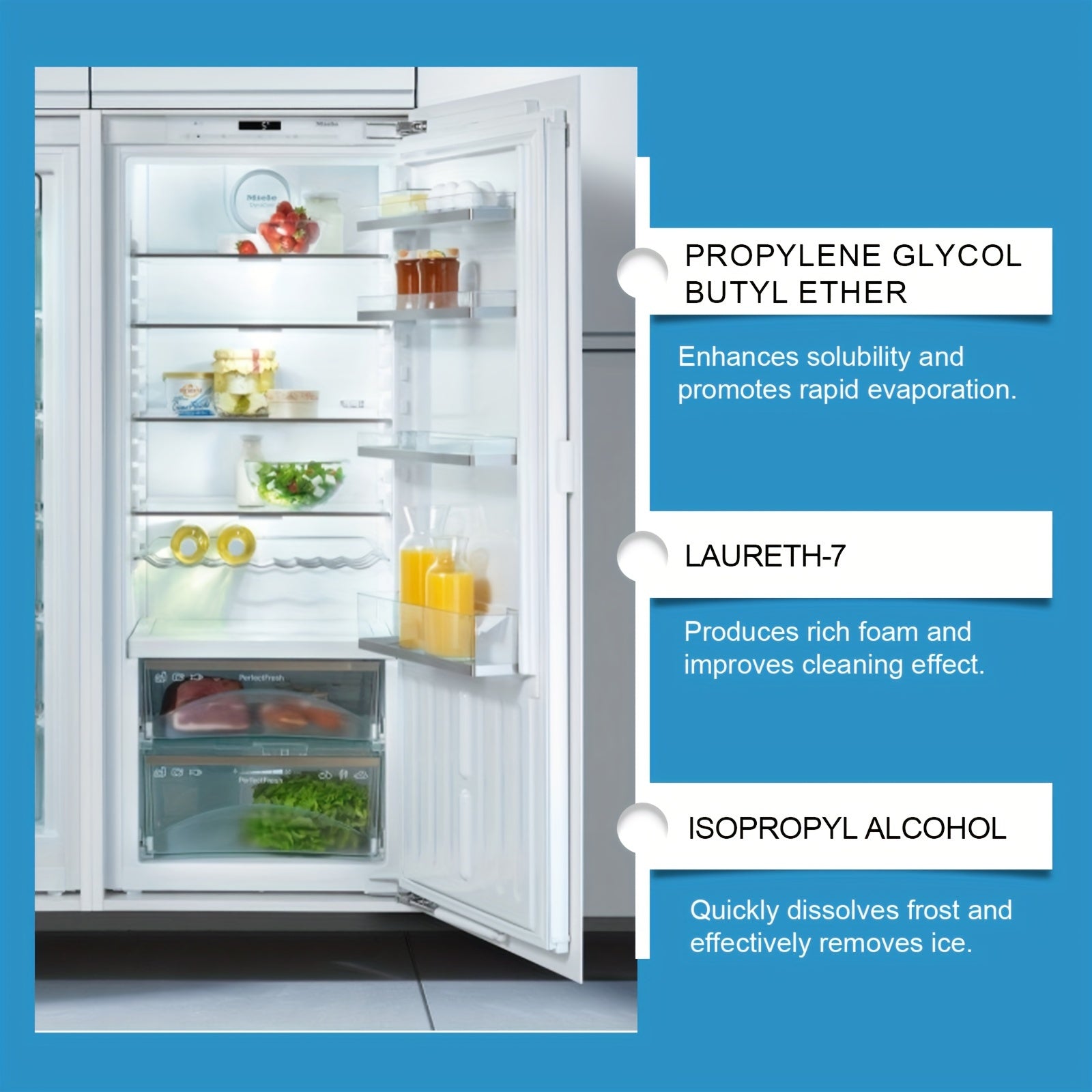 Muzlatgichingizni osonlik bilan eriting, bizning Ko'p Funktsiyali Muzlatgichni Erish Spray-dan foydalanib. Ushbu kuchli formula tezda muzni eritadi va muzni samarali olib tashlaydi, bu esa uni turli xil muzlatgichlar va muzlatgichlar uchun mos qiladi.