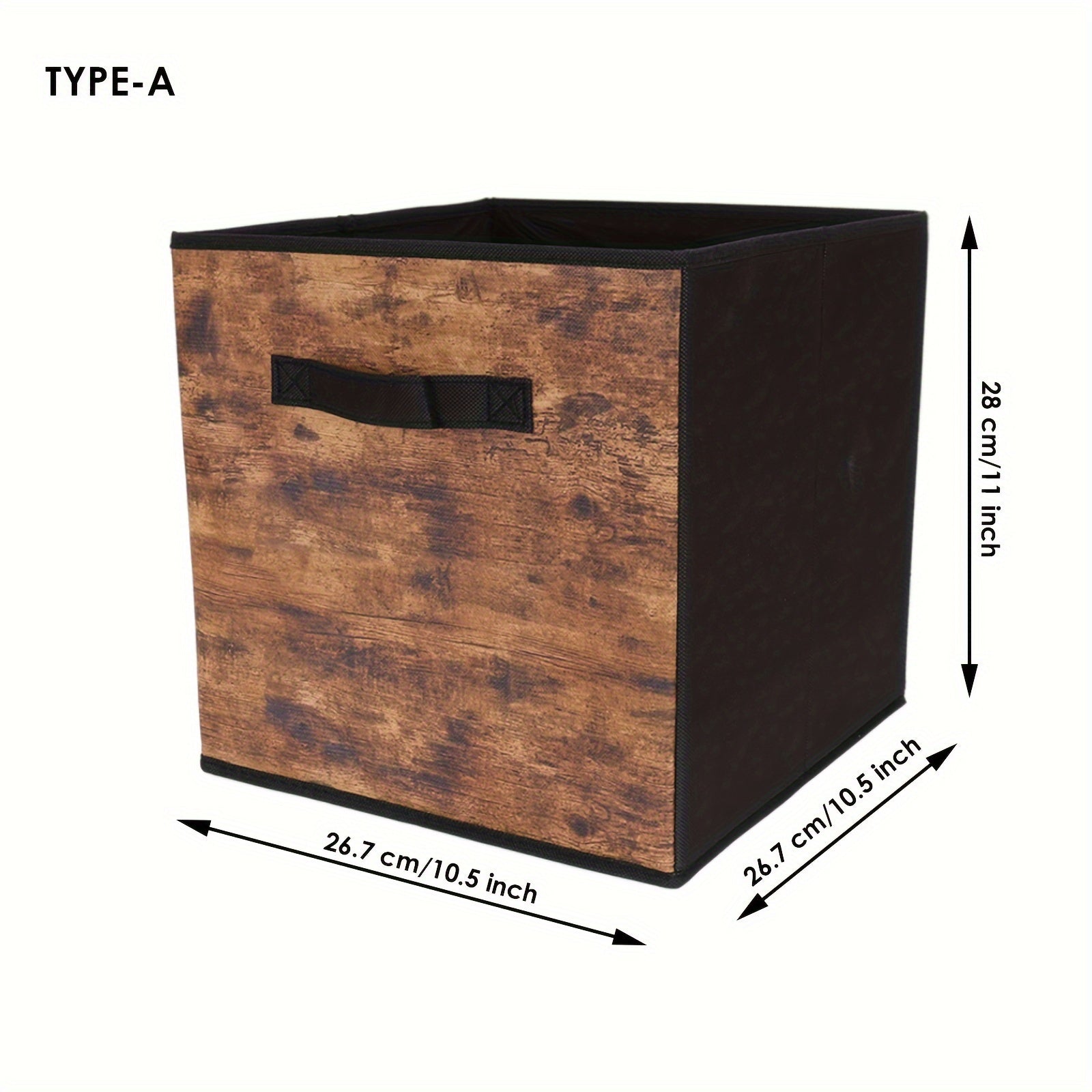 Juego de 3 cajas de almacenamiento plegables con asas de tela no tejida para ropa, juguetes y más