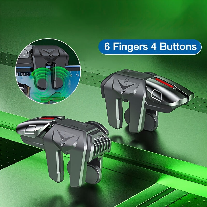Mobile Game Controller with Assist Shooting Button for Six-Finger Operation