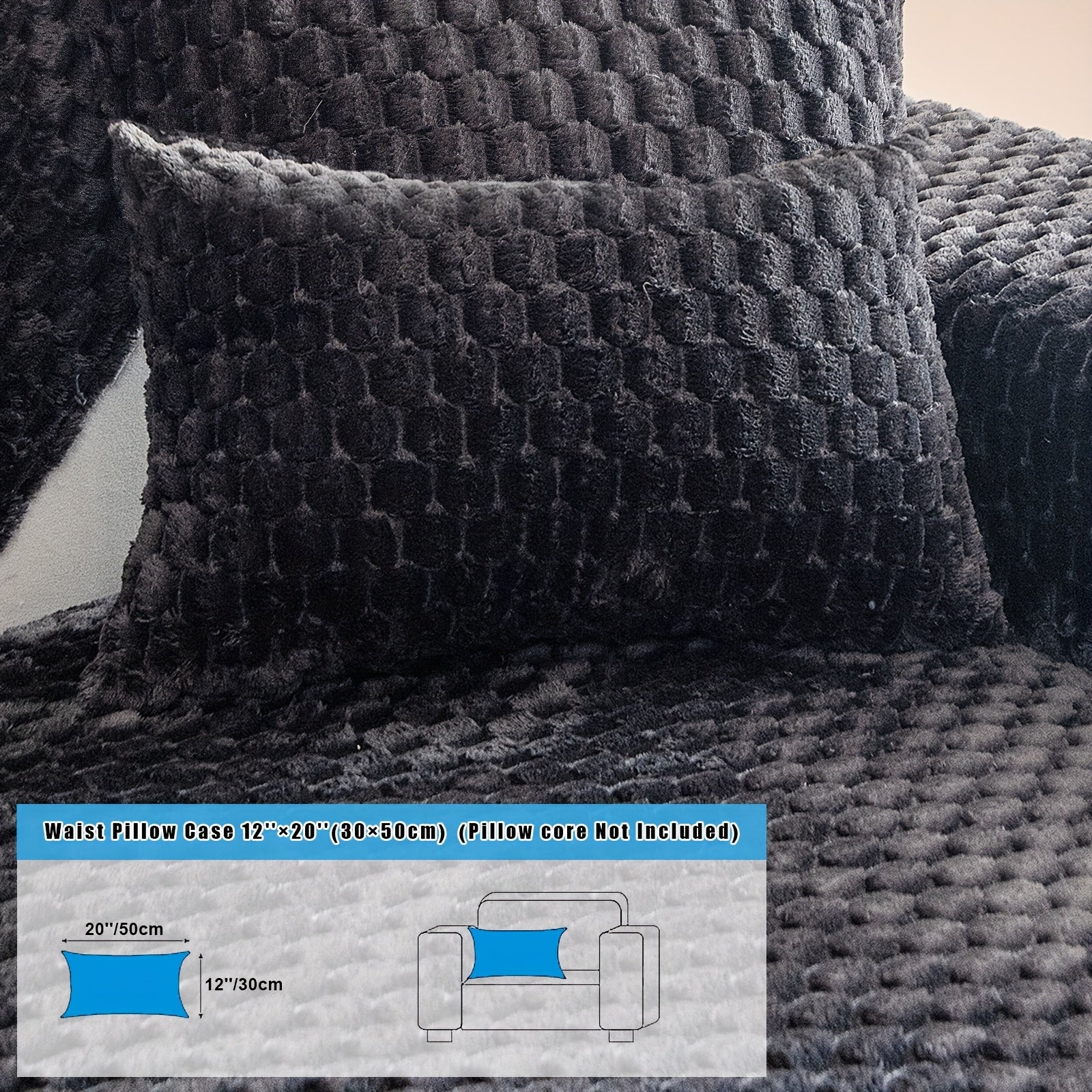 Velvet Sofa Cover Non-Slip Pet-Friendly Thick Furniture Slipcover for Armchairs and Sectionals