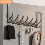 Heavy Duty Aluminum Over-the-Door Hook Chrome Finish Multi-Hook for Bathroom Kitchen Bedroom