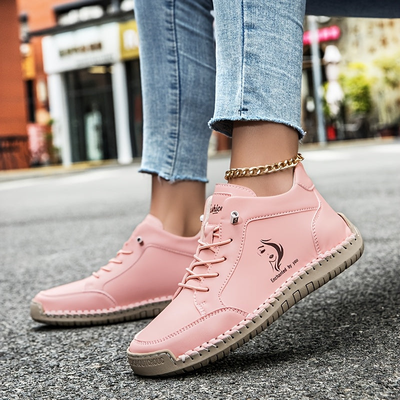 Women's Ankle Boots Leather Breathable Microfiber Non-Slip Casual Sneakers