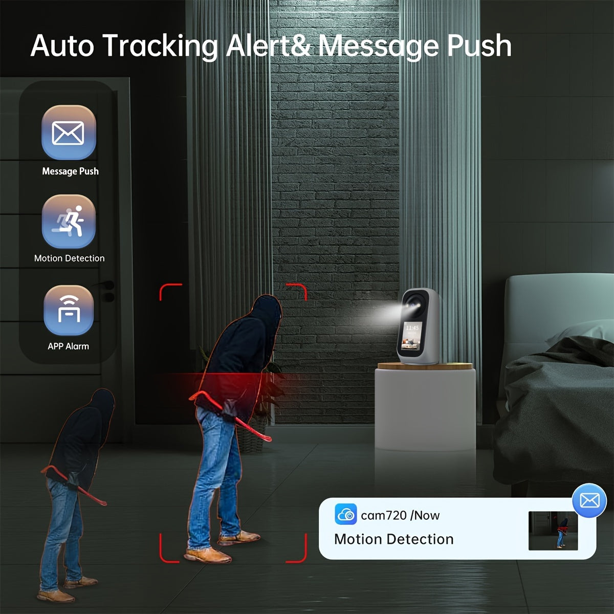 3MP HD WiFi Security Camera with 7.11cm Screen PTZ Night Vision Two-Way Audio Auto Tracking Home Monitoring