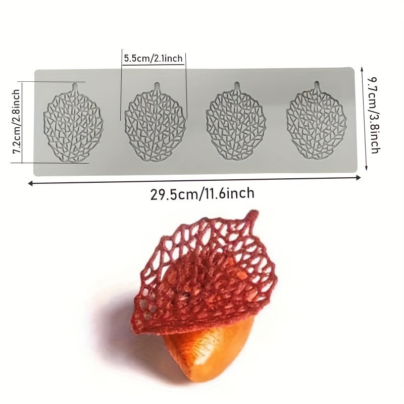 Fondant tort bezash uchun silikon qolip - shokolad qoplamasi uchun barg shaklidagi qolip, DIY pishirish va bezash uchun mukammal, oshxona aksessuarlari va ta'minotlari
