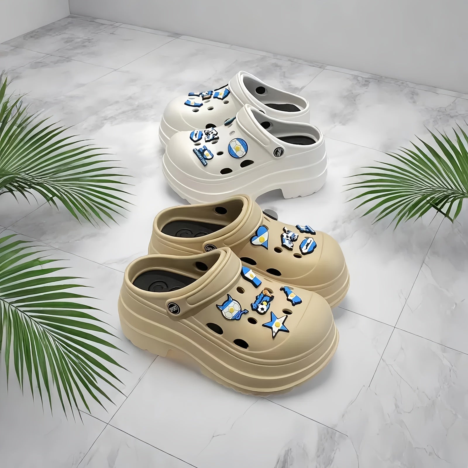 Women's Summer Wooden Sole Shoes Non-slip Hollow Beach Garden Sandals