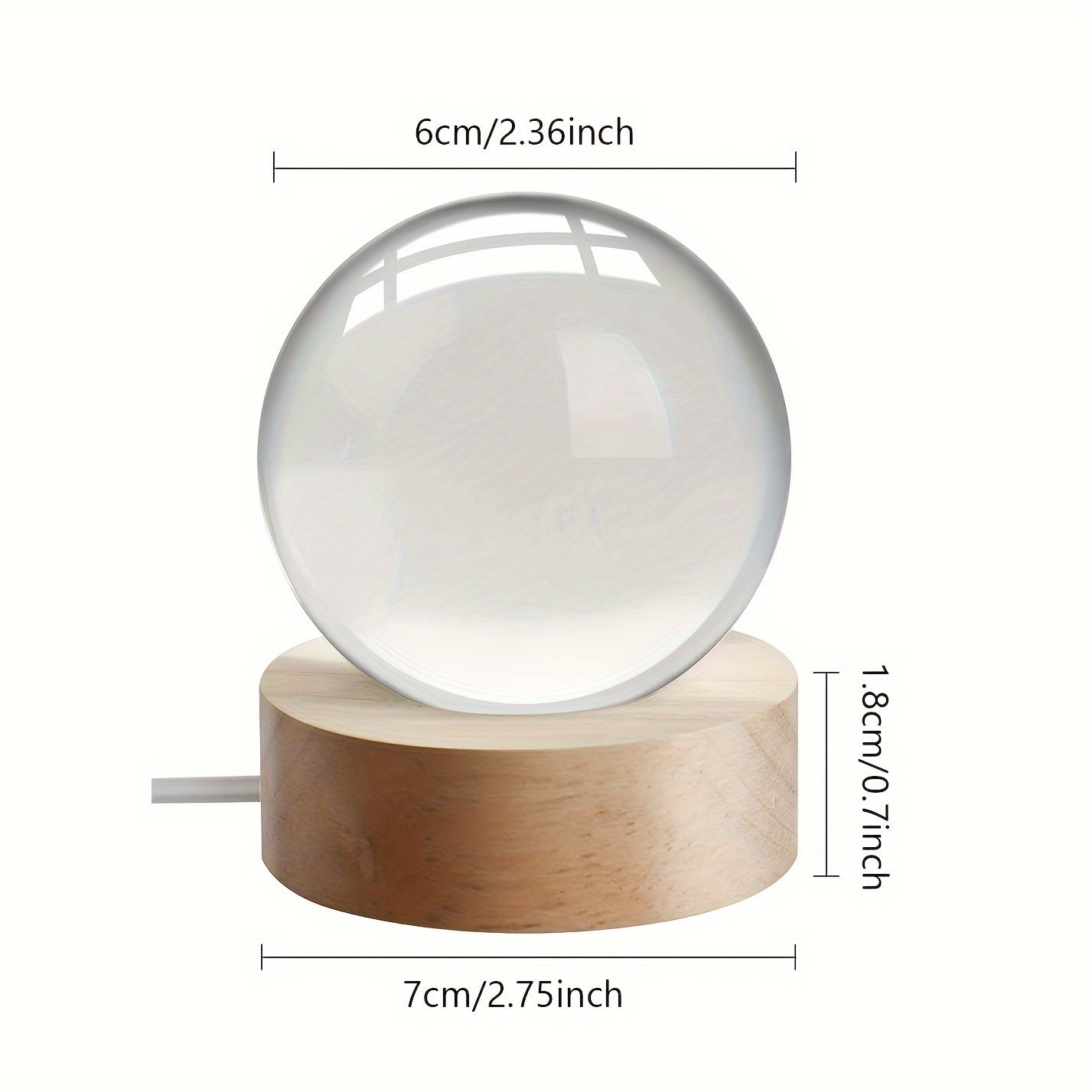 3D Crystal Ball Night Light Snow Globe for Home Decor Astronomy Enthusiasts USB Powered