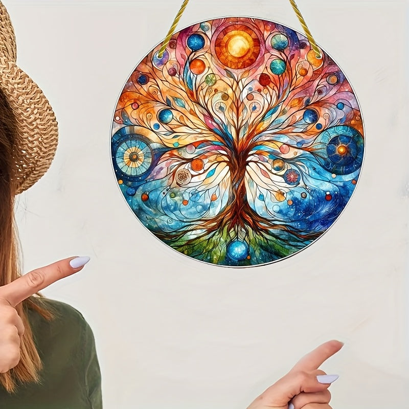 Colorful Acrylic Tree of Life Wall Decor for Spring Wreath Centerpiece or Gift