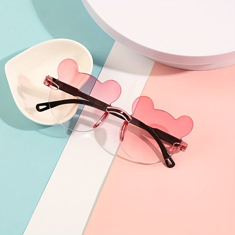Teen Fashion Glasses Round Butterfly Style Mixed Color PC Frame AC Lens for Hiking Parties Gifts
