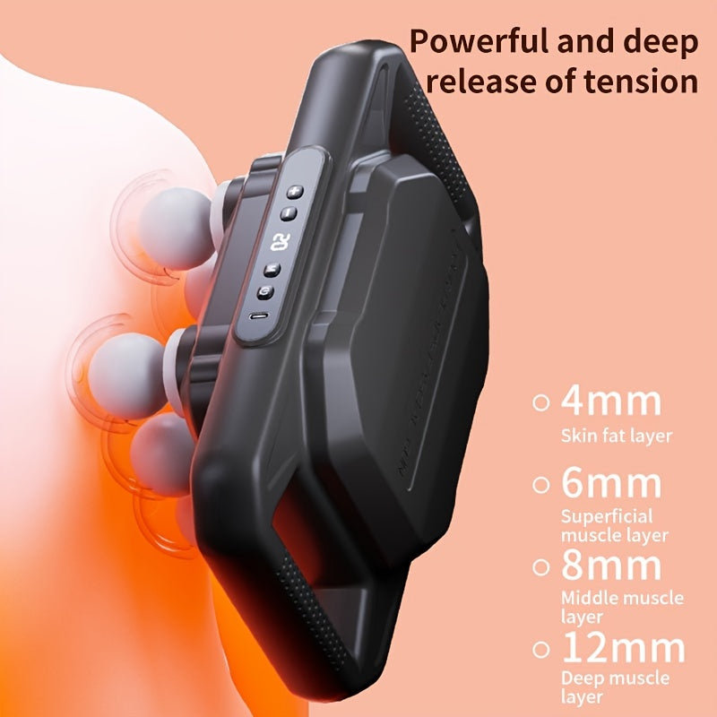 Pistola de masaje de tejido profundo para alivio del cuerpo, espalda y cuello, compacta, recargable