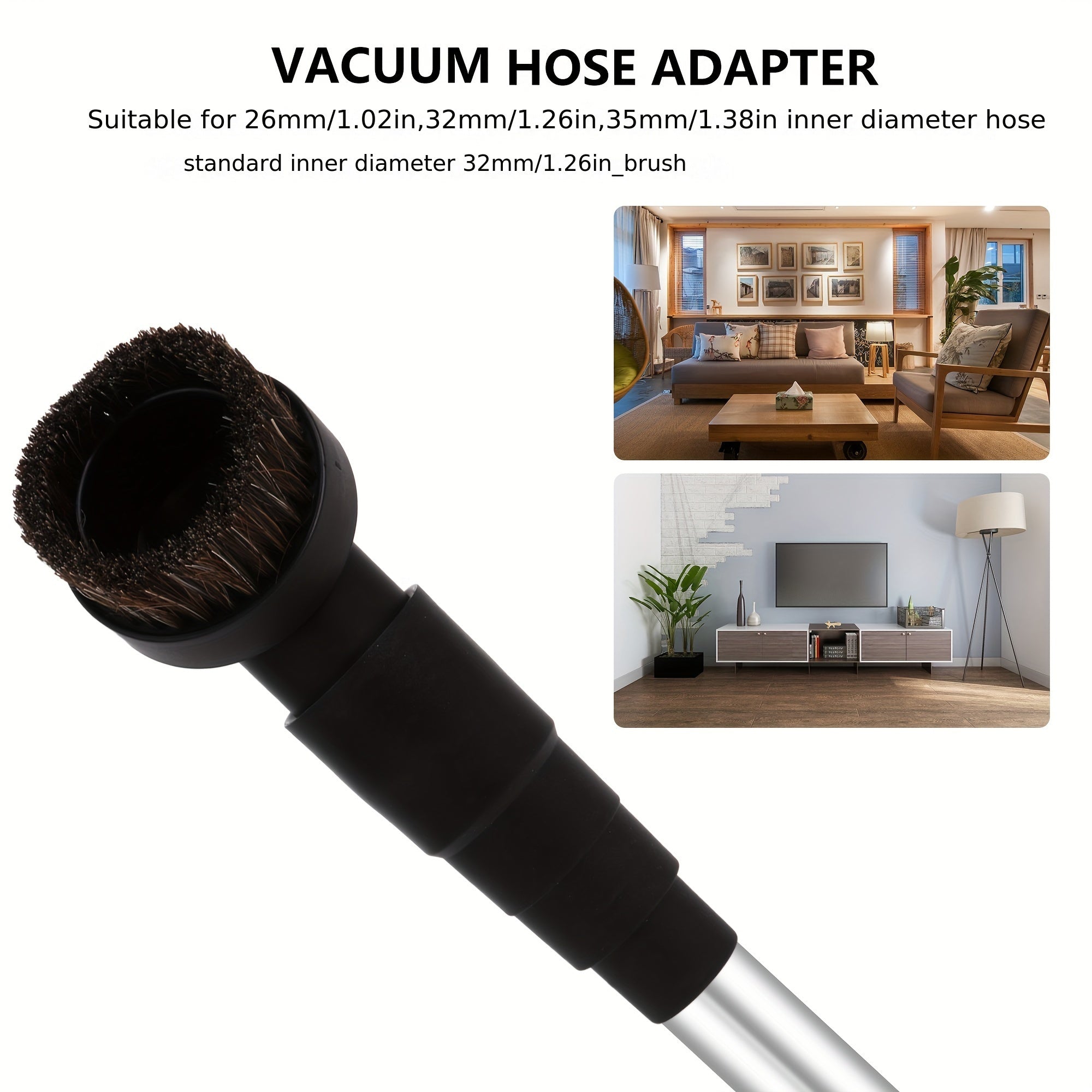 1 Ta'sirli changyutgich uchun dumaloq cho'tka qo'shimchasi, 32mm ichki diametri, 25mm cho'tka uzunligi, qora; 1 32mm quvur ulanishi, 2 oq nylon qo'lqop, 20 biodegradatsiyalanuvchi qalin tekis og'zli chiqindi sumkalari