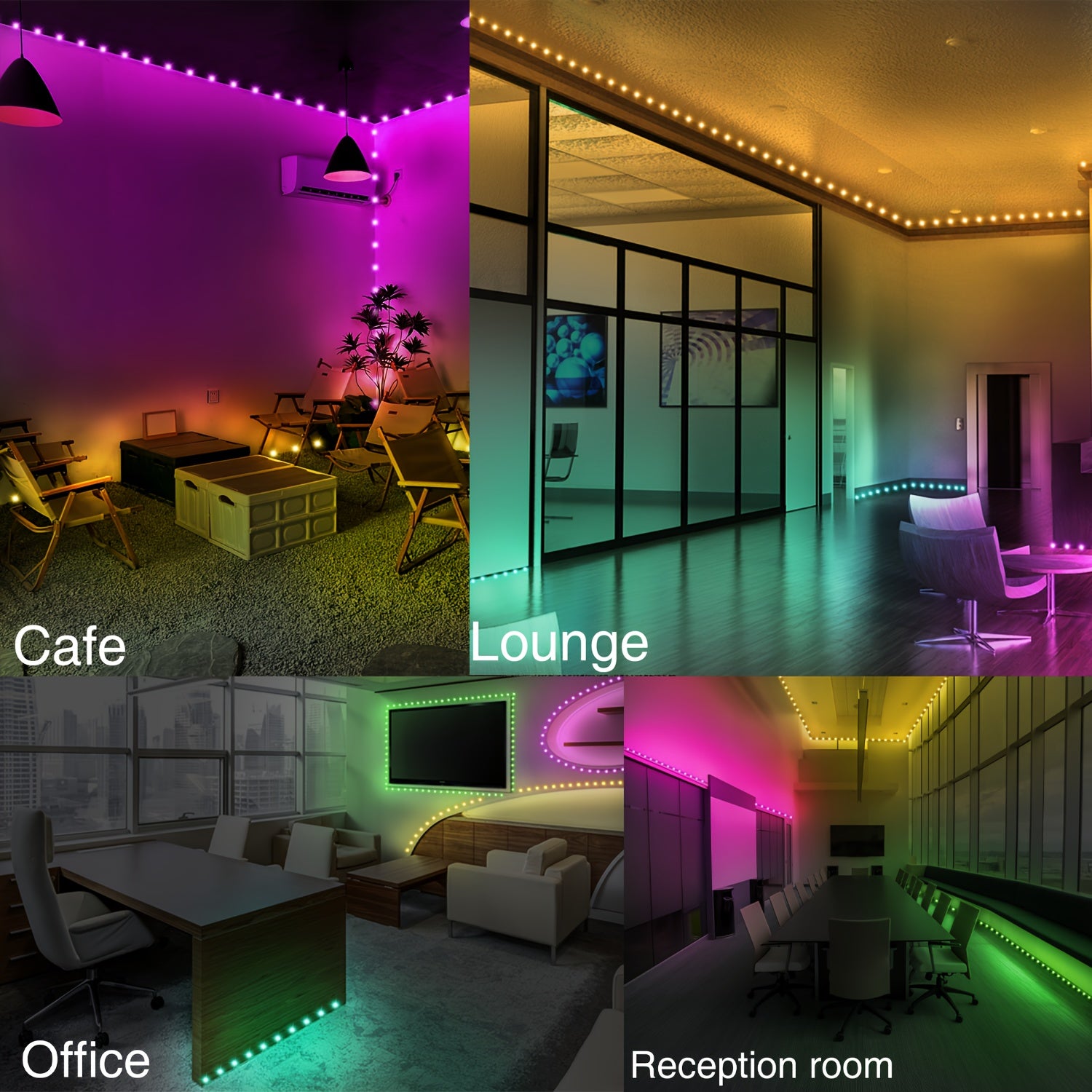 RGB LED Strip Lights with Music Sync, Adjustable Brightness, Remote Control, USB Powered for Bedroom Living Room Party Decor