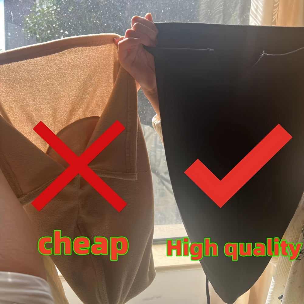 Men Women Winter Balaclava Mask with Drawstring Neck Gaiter and Hooded Scarf Windproof Cold Weather Outdoor