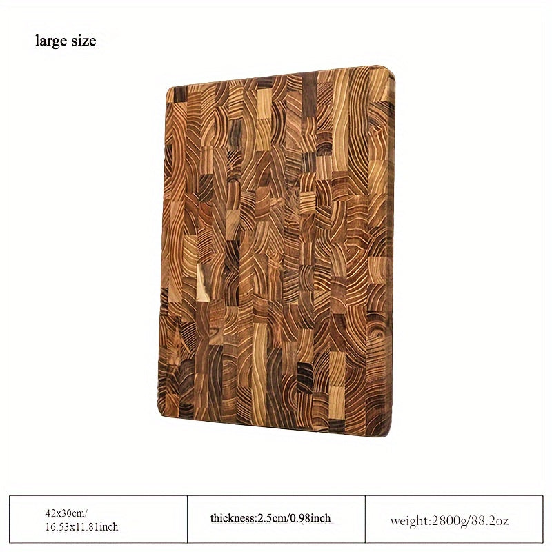 Teak Wood Cutting Board Rectangular Chopping Block Kitchen Durable