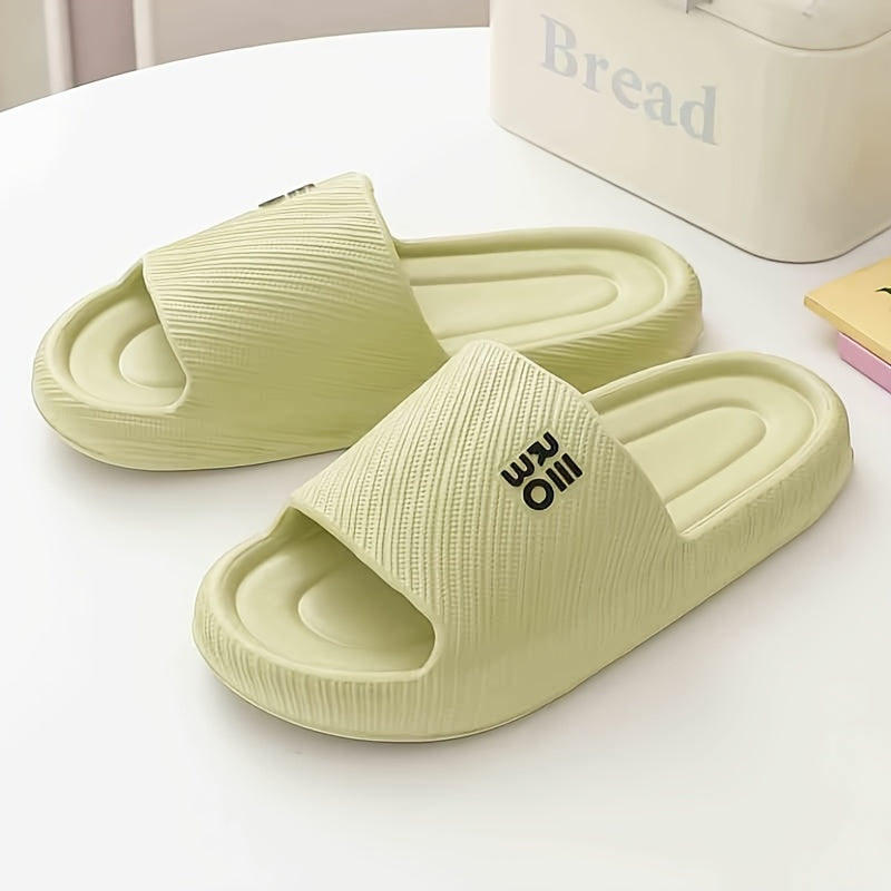 Women's Summer Slides Non-Slip EVA Sole Striped Indoor Outdoor