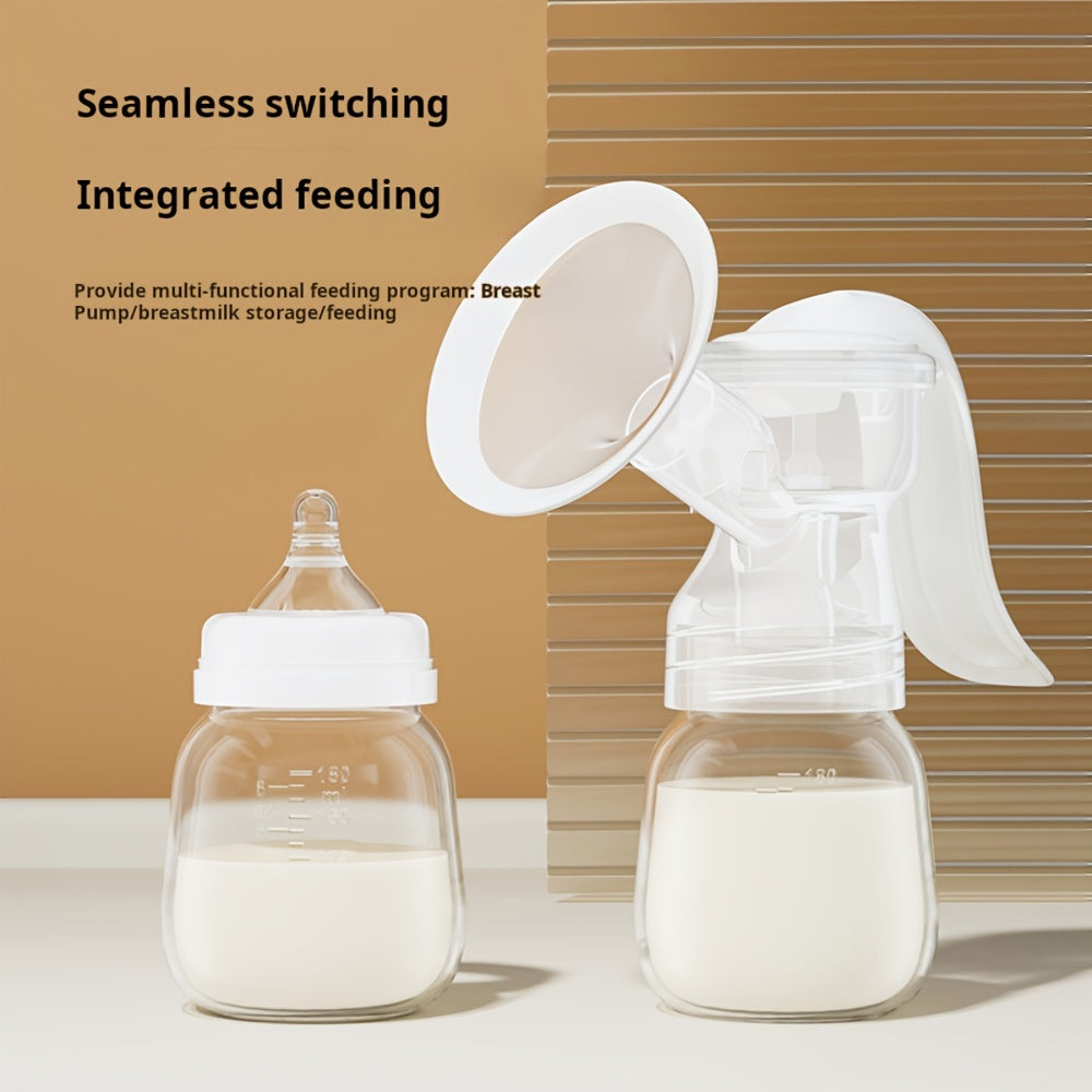 BPA-Free Manual Breast Pump Set for Breastfeeding and Milk Storage 180ml Bottle Nipple
