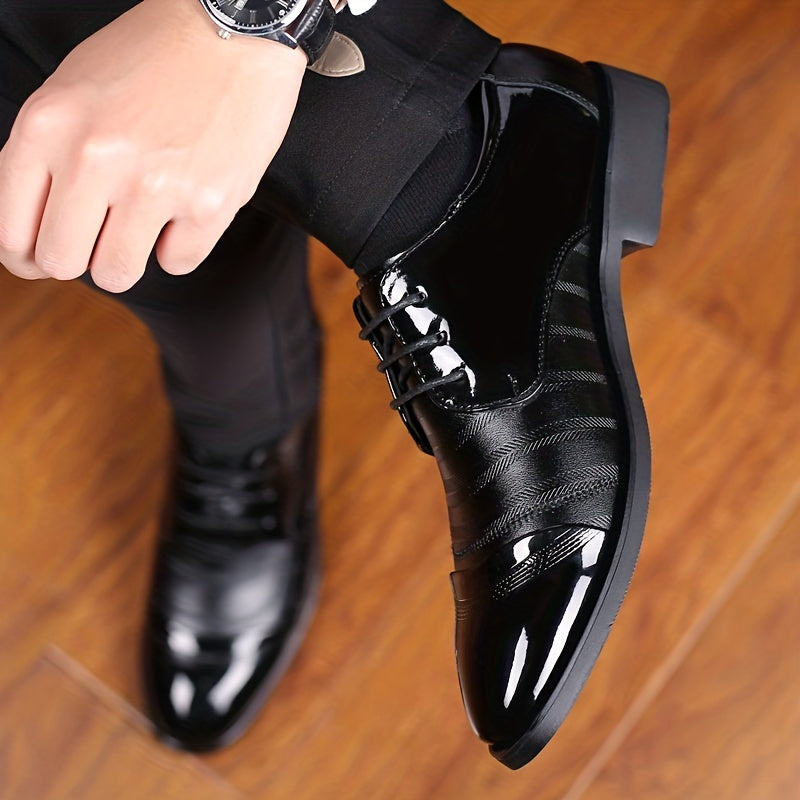 Men's Derby Shoes Leather Non-Slip Dress Shoes for Wedding Business