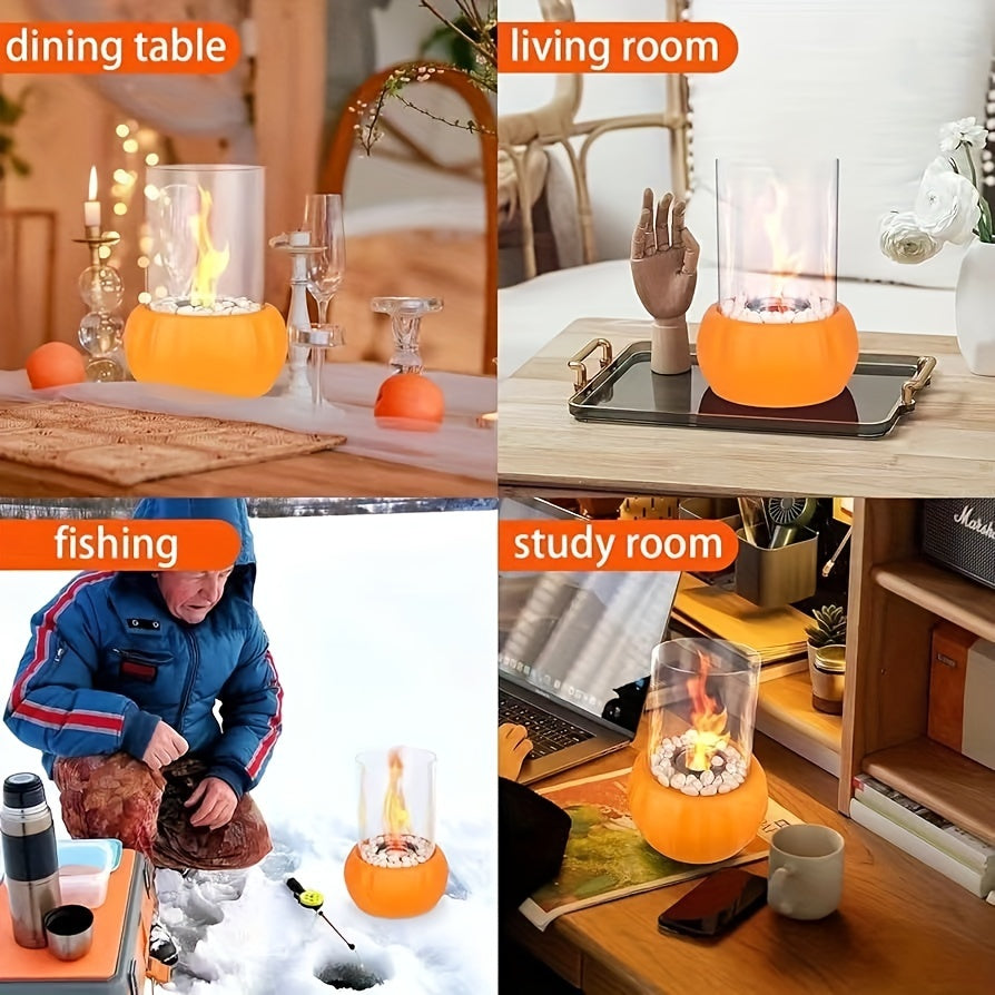 Pumpkin-Shaped Alcohol Fireplace for Indoor Outdoor Use Cozy Christmas Valentine