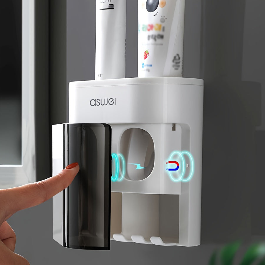 Wall-Mounted Toothbrush Holder Without Drilling Double Toothpaste Squeezer Bathroom Accessories