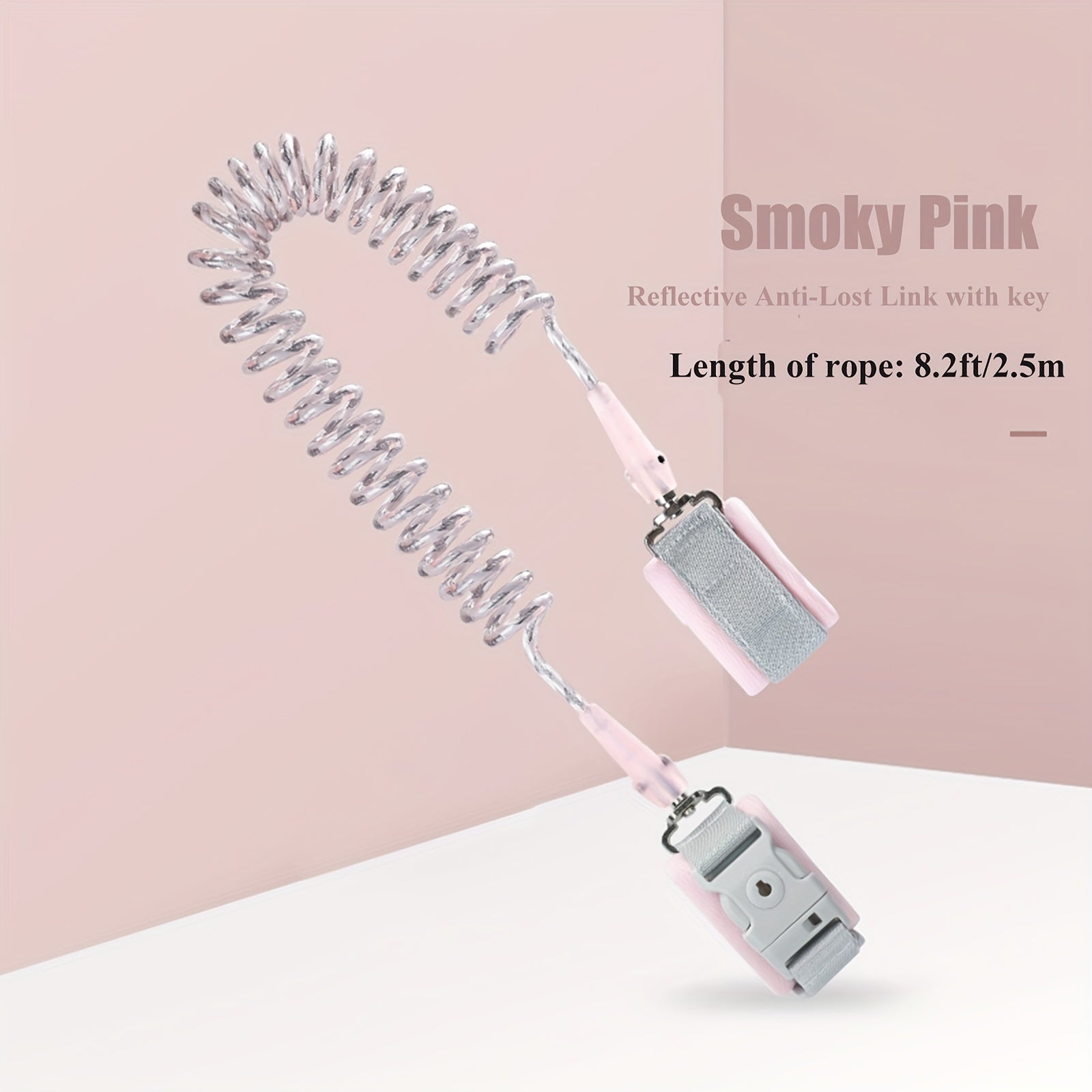 Toddler Child Safety Harness Wrist Link Leash with Key Lock Reflective Rope for Kids 1-10