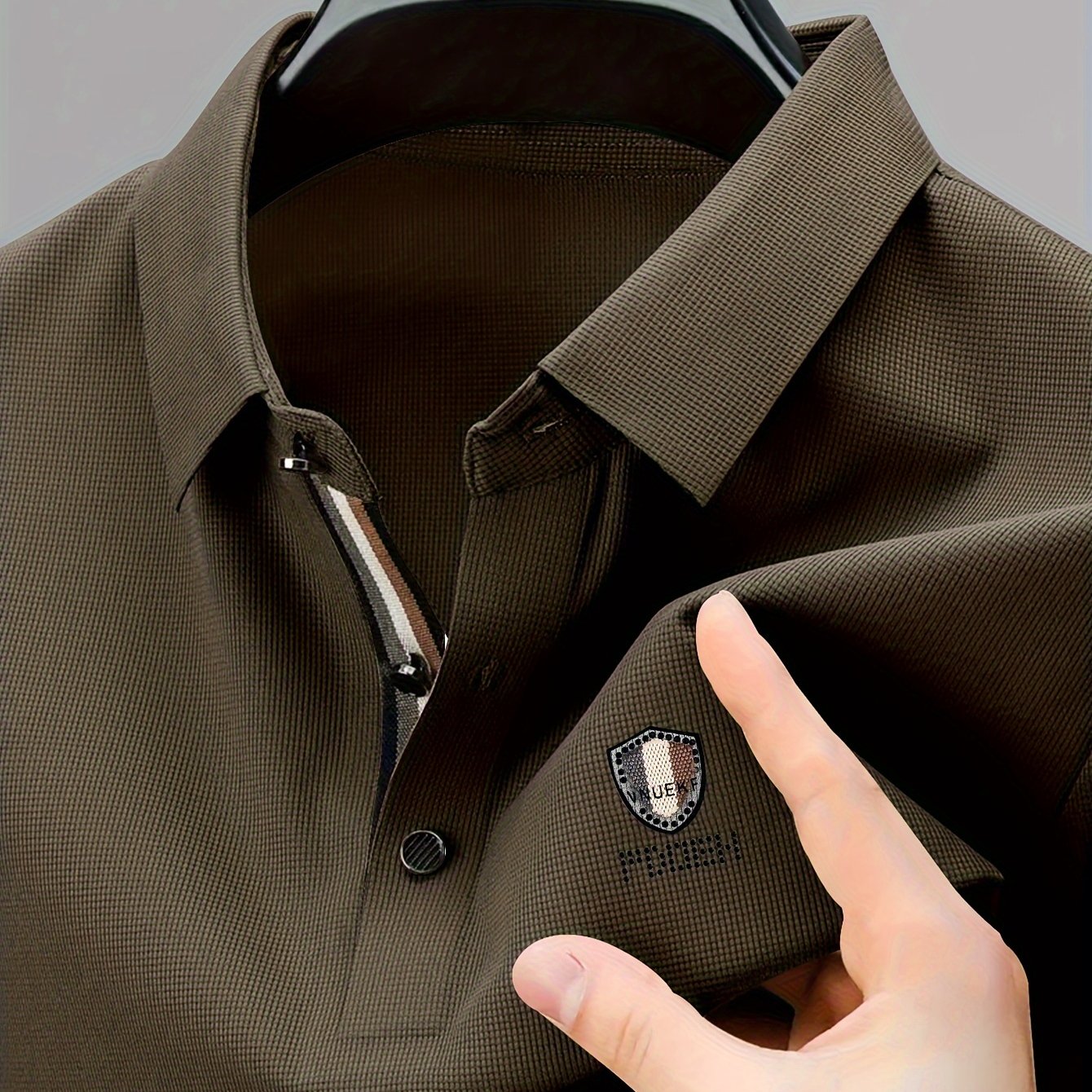 Men's Summer Polyester Golf Shirt with Striped Graphic Print Short Sleeve Casual Lapel