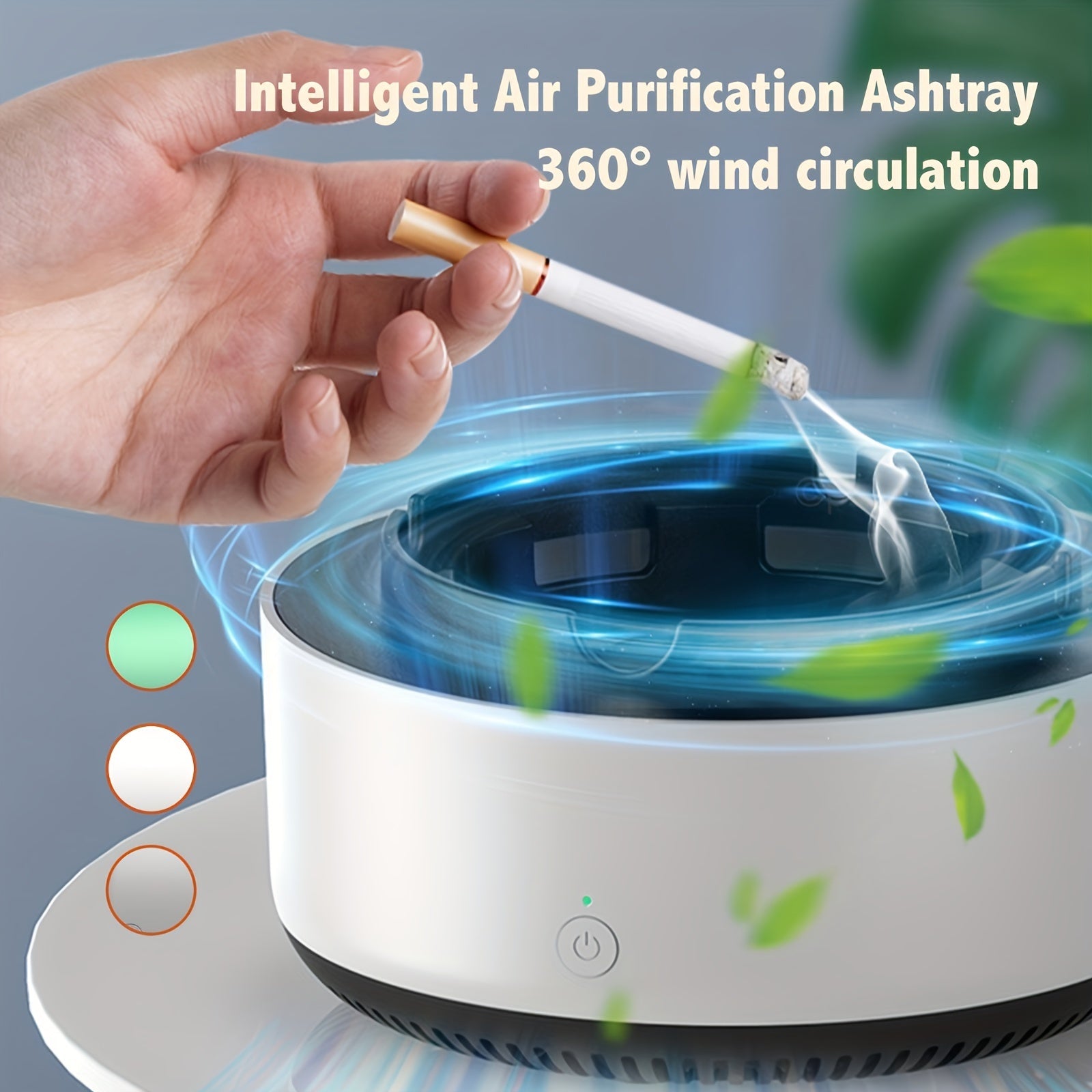 Smart Round Air Purifier for Smoke and Odor Removal Battery Not Included