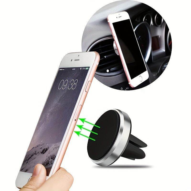 Universal Round Magnetic Car Phone Holder for Dashboard and Air Vent