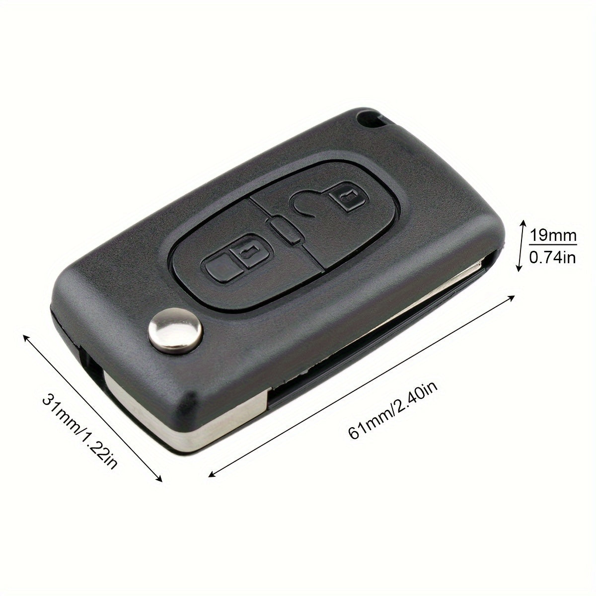 Car Key Fob Cover Replacement Flip Case for 207 307 308 407 in Black