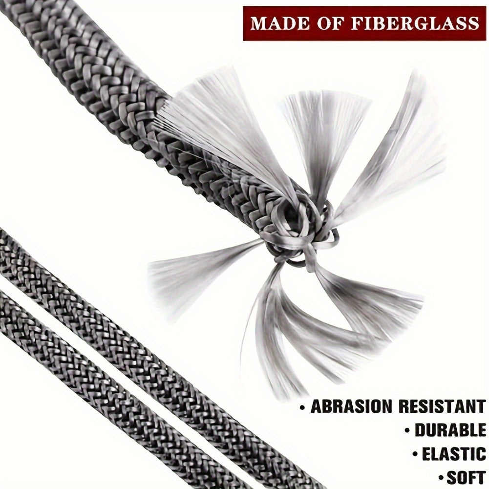 High-Temperature Fiberglass Seal Rope for Wood Stoves and Fireplaces 198cm Black