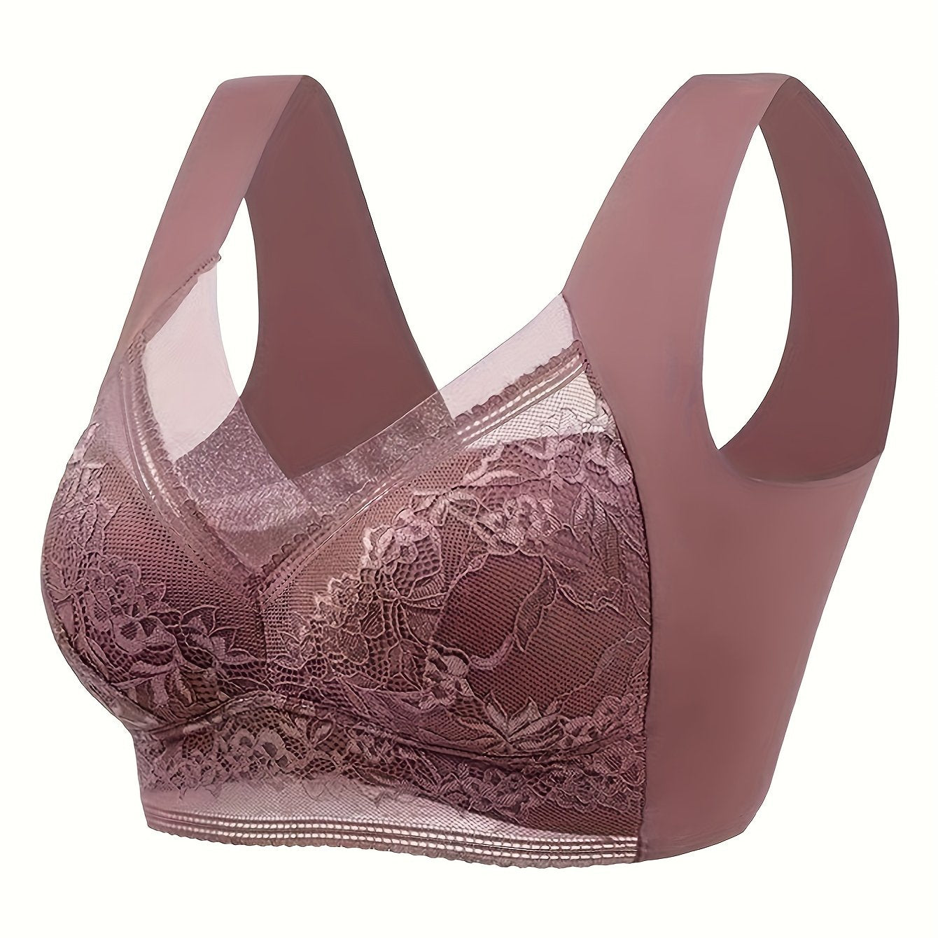 Women's Lace Wireless Full Coverage Bra Breathable Comfortable Lingerie