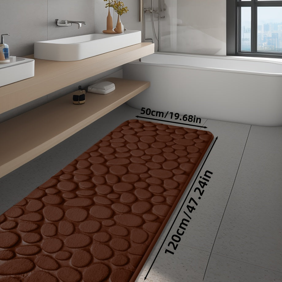 Элегантный коврик из полиэстера с геометрическим узором — роскошный, нескользящий и впитывающий, идеально подходит для ванных комнат, спален, кухонь и других помещений — прочный, устойчивый к пятнам и легкоочищаемый коврик для пола и ванной комнаты