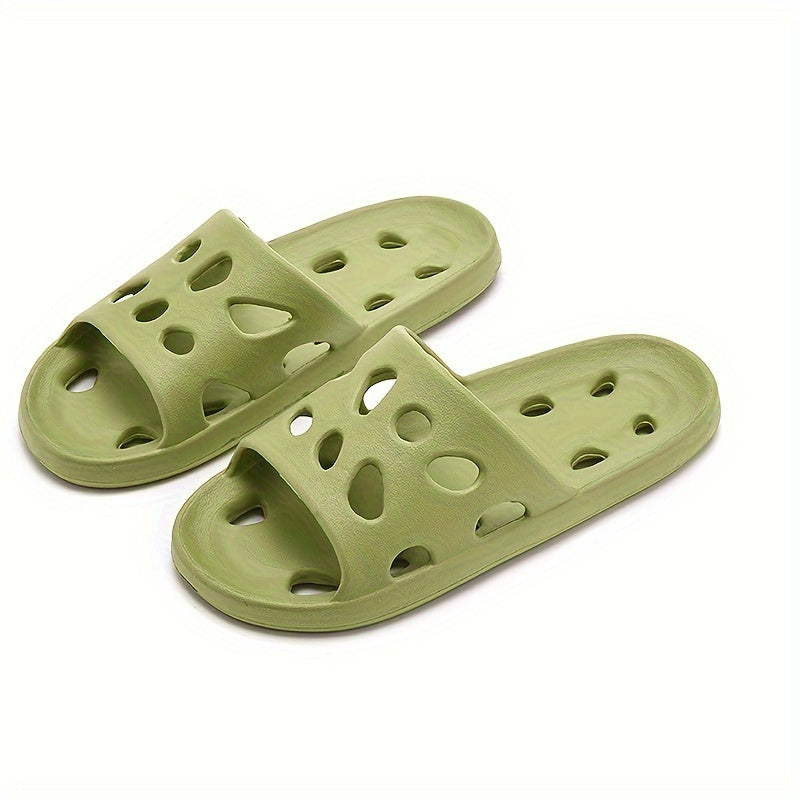 EVA Slippers Solid Color Hollow-Out Non-Slip Drainage Shower Slides