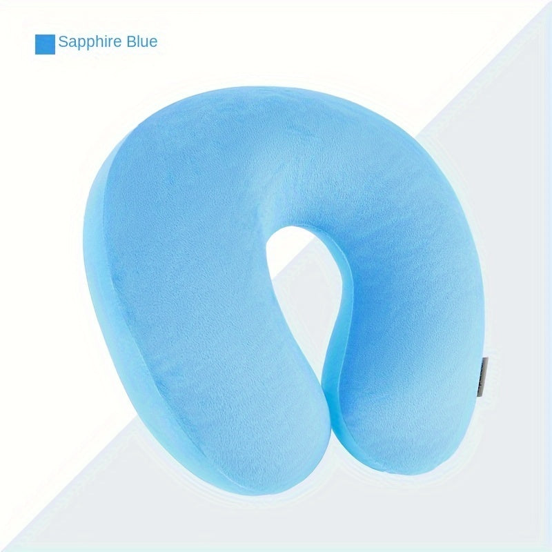 Grey Travel Neck Pillow U-Shaped Memory Foam Support for Office, Car, Airplane
