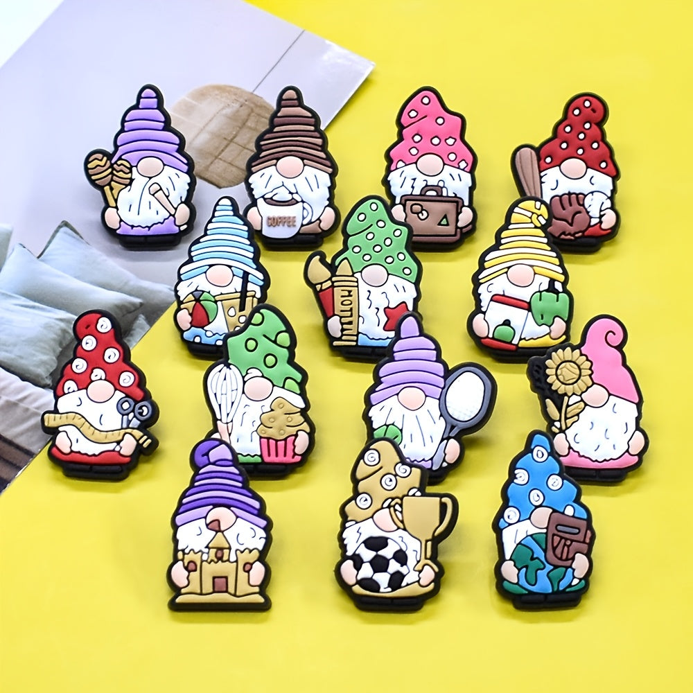 Set of 25 Colorful Enamel Pins with Cake, Camera, Apple, Football, Volleyball, and Gnome Designs for Bags and Accessories