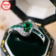 Sterling Silver Ring with Cubic Zirconia Engagement Wedding Jewelry