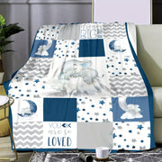 Elephant-Printed Flannel Blanket for Cozy Snuggling and Home Decor