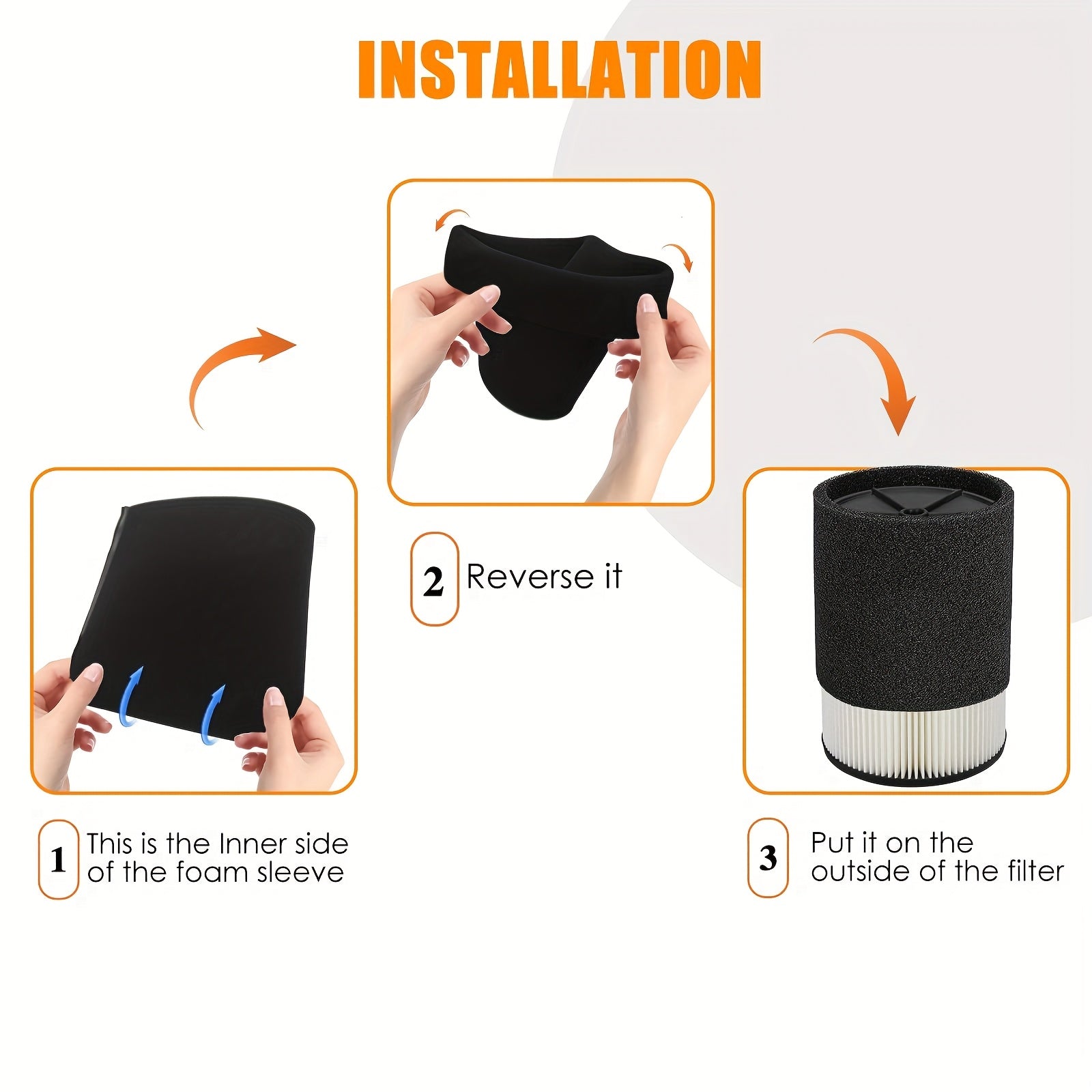 2-Pack Vacuum Filter Replacement for Wet Dry Shop Vacuums 18-75 Gallon