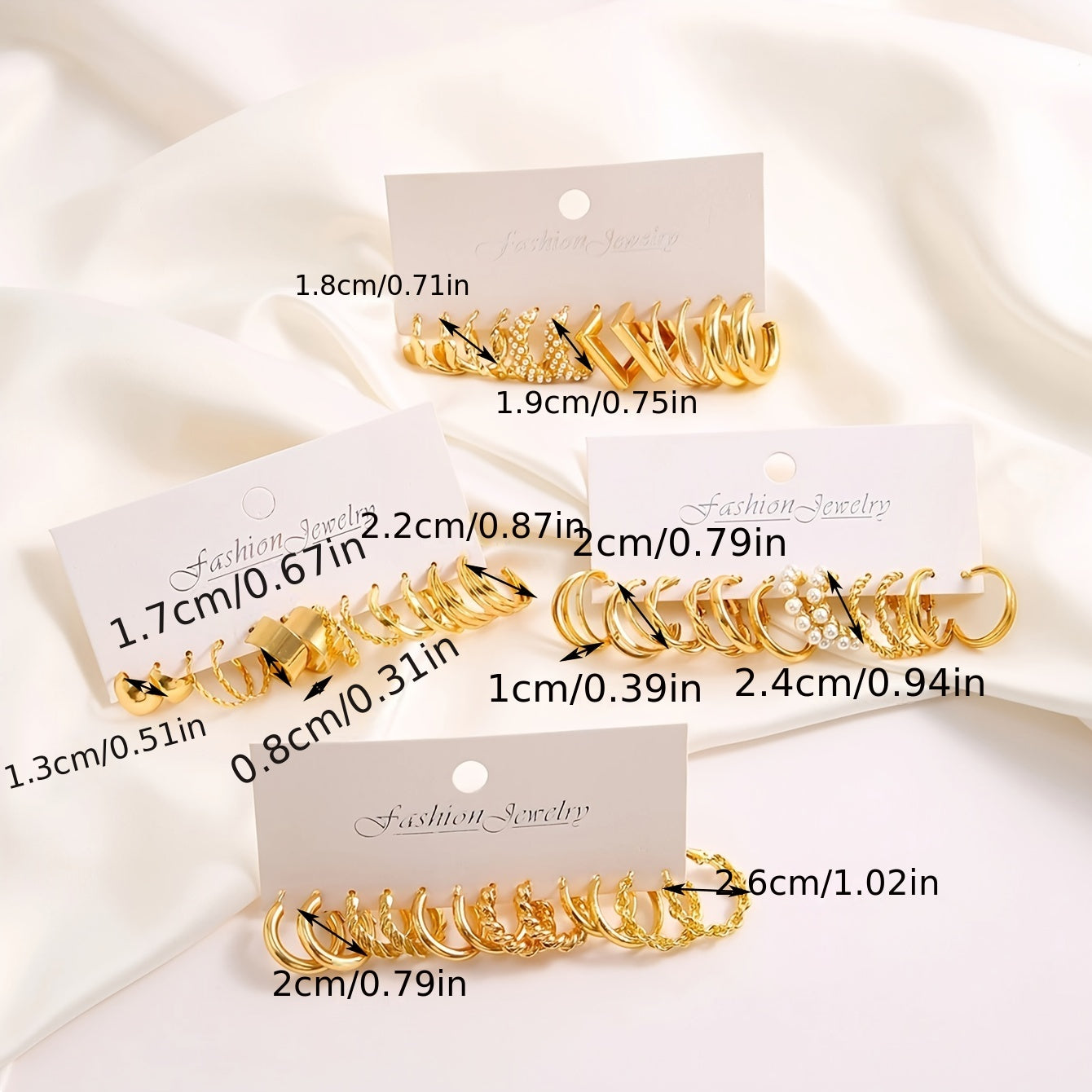 Women's Fashion Earrings Set 24/48 Pairs Heart Pearl Twisted Rope Zinc Alloy Stainless Steel Posts
