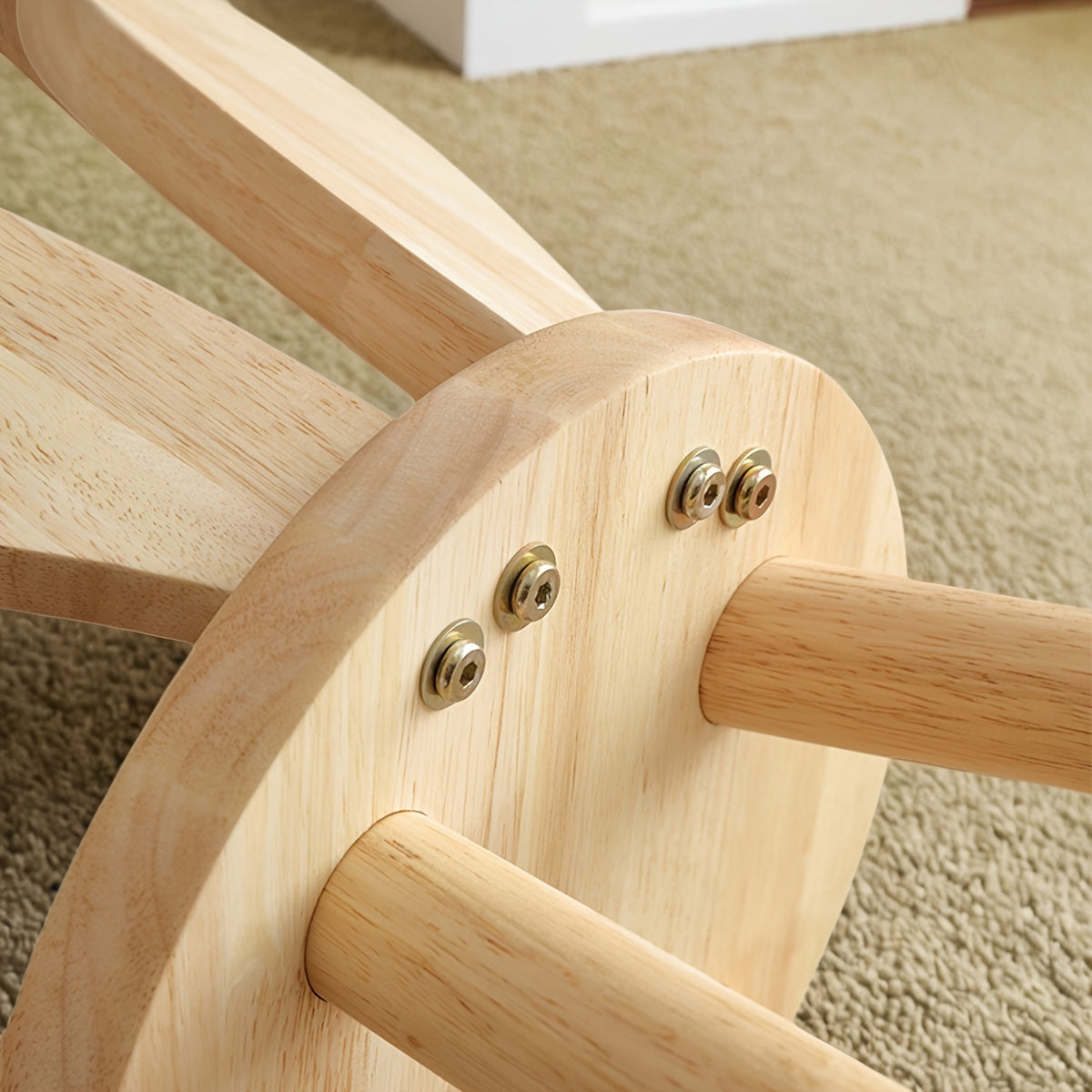 Solid Wood Rabbit Stool for Kids and Living Rooms Natural Finish Shoe Changing Seat