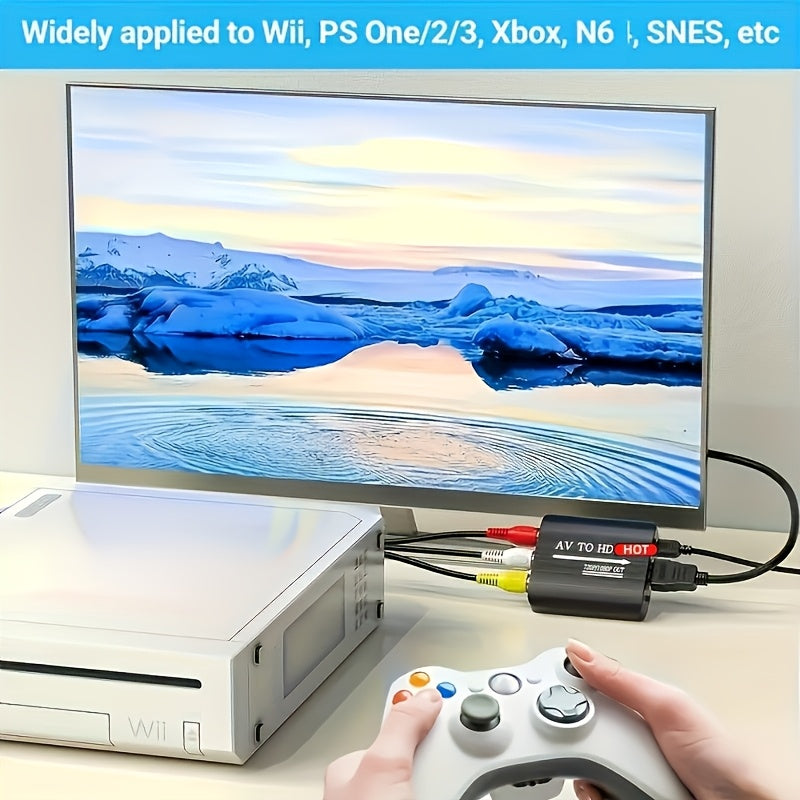 USB-Powered RCA to HDMI AV Converter for Gaming Consoles and Media Players