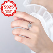 Women’s 925 Silver Double-Layer Synthetic Zirconia Ring Gift for Girlfriend