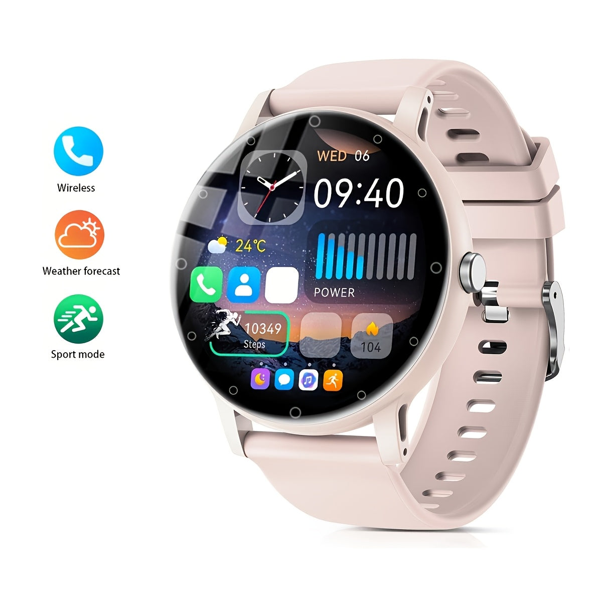 Full Touch Smart Watch with Sleep Tracker Pedometer Music Control and Sport Modes for Android and iOS
