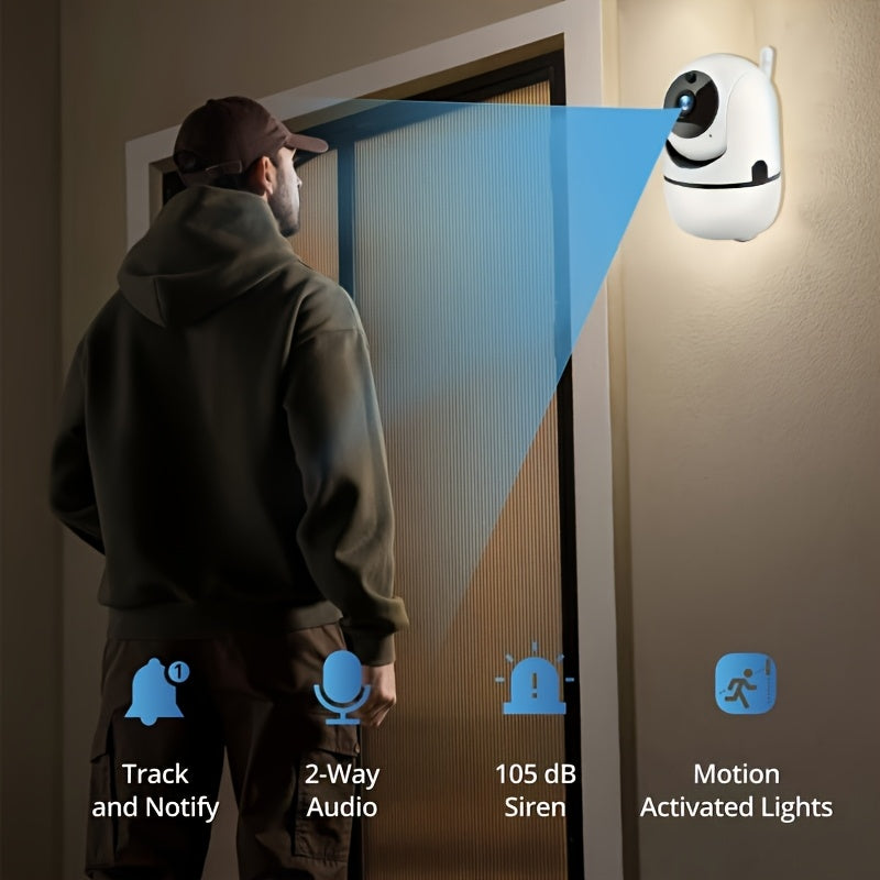 Wireless Security Camera with Night Vision Motion Detection 360° Tilt for Pets and Elderly