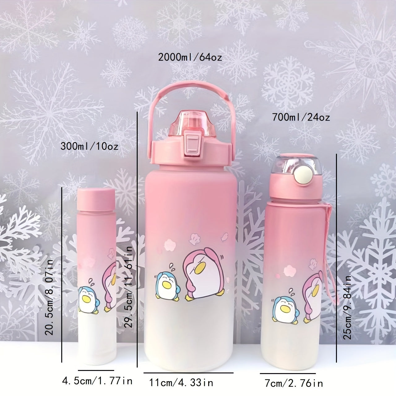 Cute Cartoon Sports Water Bottles for Kids and Adults, Multiple Sizes