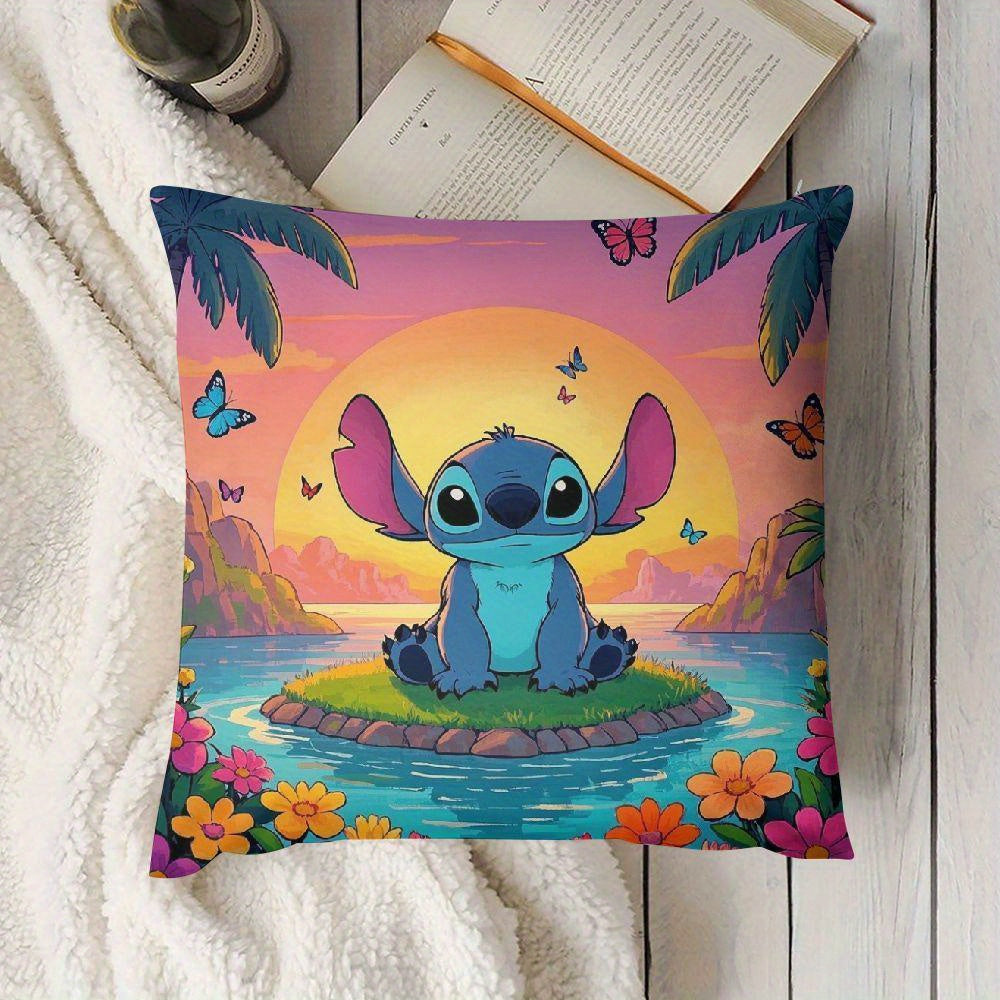 Two-Pack Polyester Throw Pillow Covers Disney Stitch and Angel 45.72 cm Decorative Cushion Cases