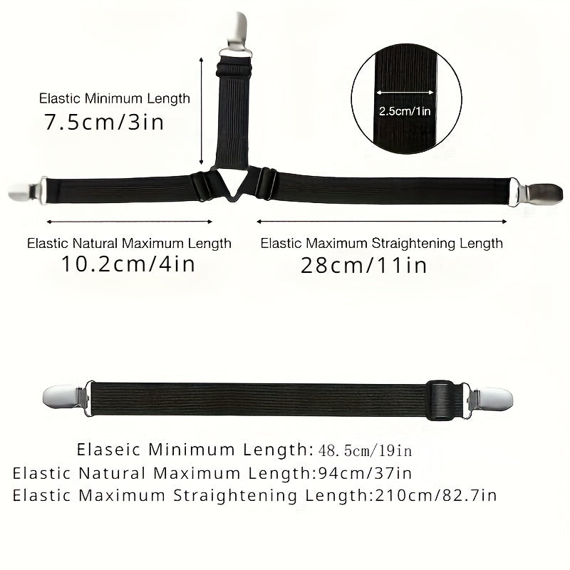 Sheet Holding Straps Set 5 Pieces Fitted Sheet Clips Elastic Corner Holders