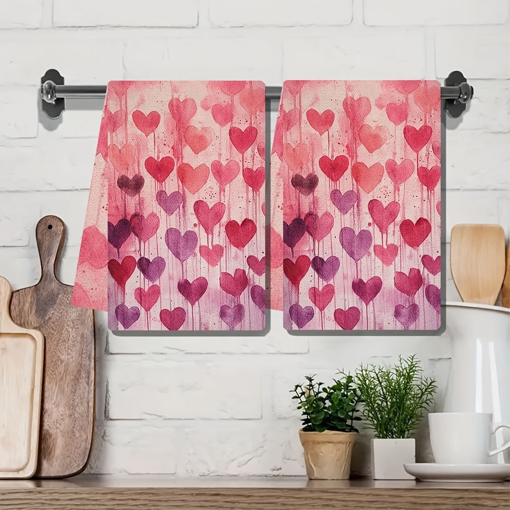 Пара из двух невероятно мягких кухонных полотенец, идеально подходящих для Дня святого Валентина, с отличной впитываемостью и легко стирающихся в машине. Каждое полотенце имеет размеры 40,64x60,96 см, что делает их идеальными для праздничного декора.