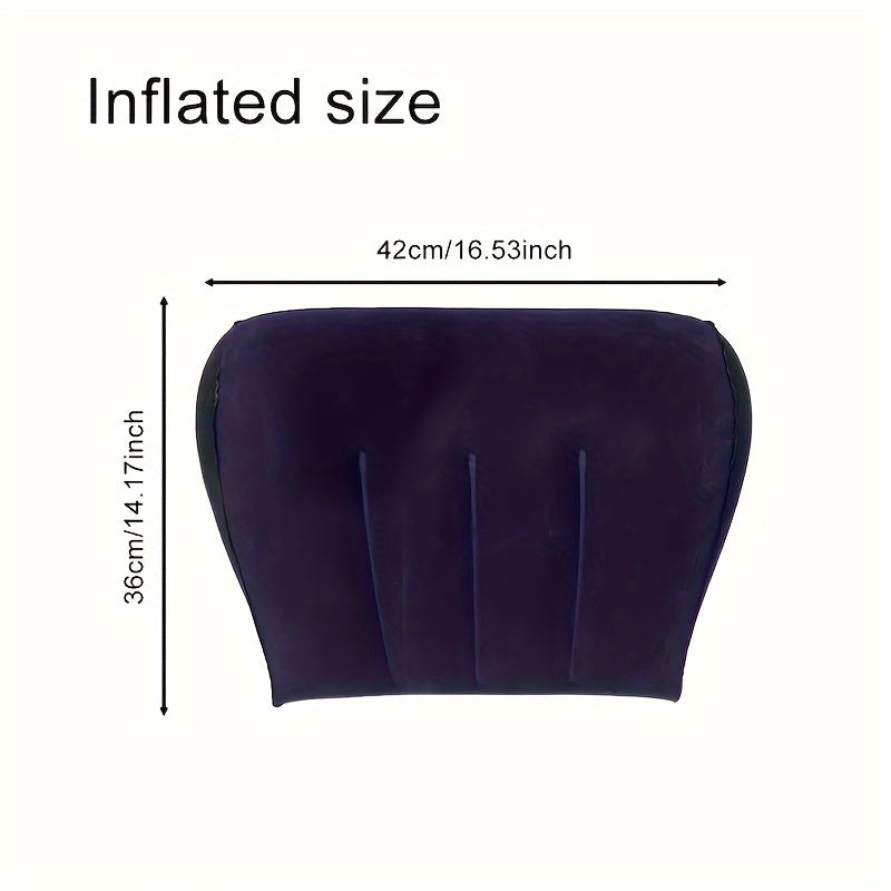 Sayohat va tabiatga chiqish uchun ko‘chma yostiq, ko‘k rangli to‘qilgan mato bilan yostiqcha