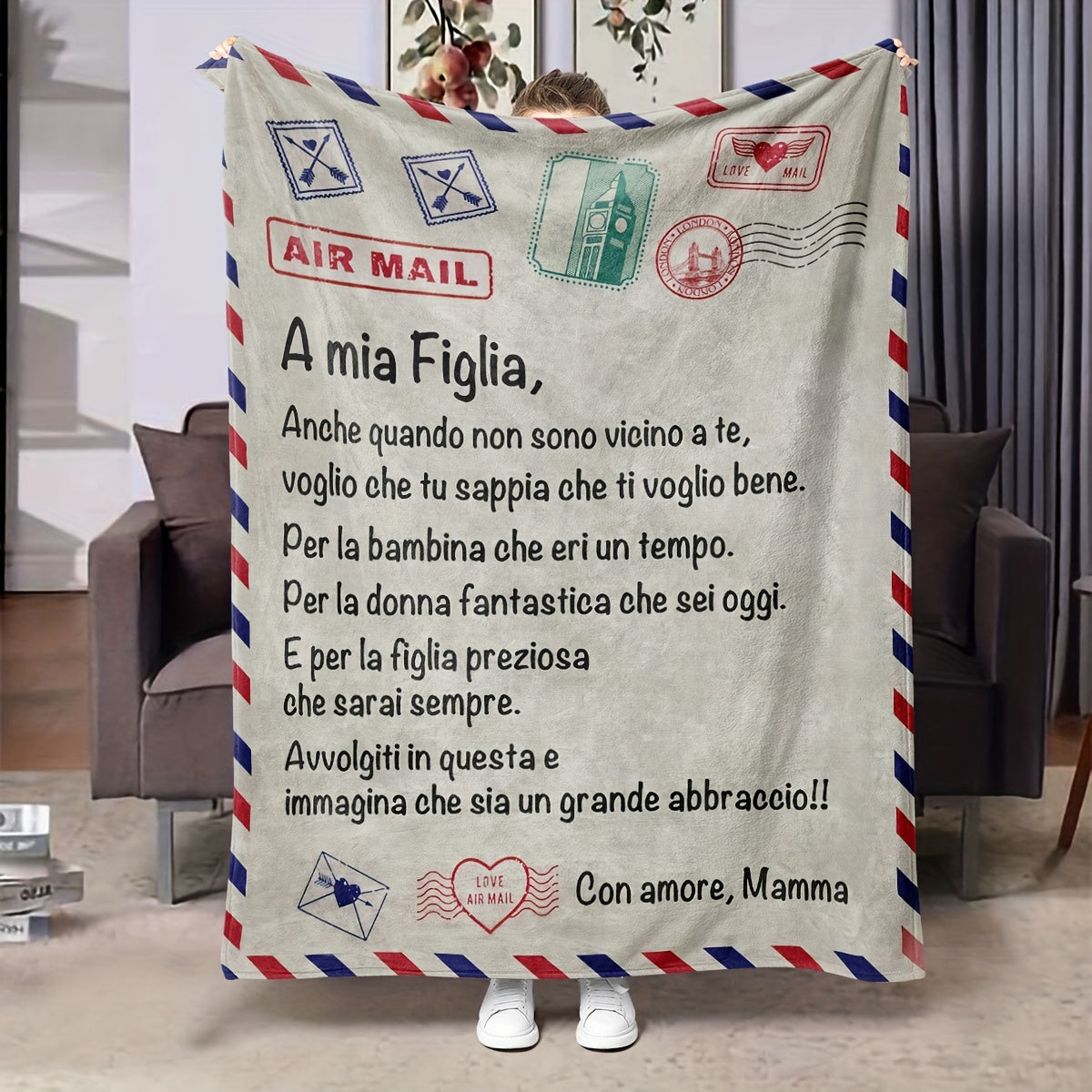 Digital Print Blanket for Daughter Soft Lightweight Lounge Throw